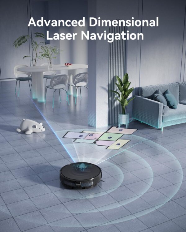 Kewbily Robot Vacuum and Mop Combo, LiDAR Navigation with Ultra Slim Design - Image 3