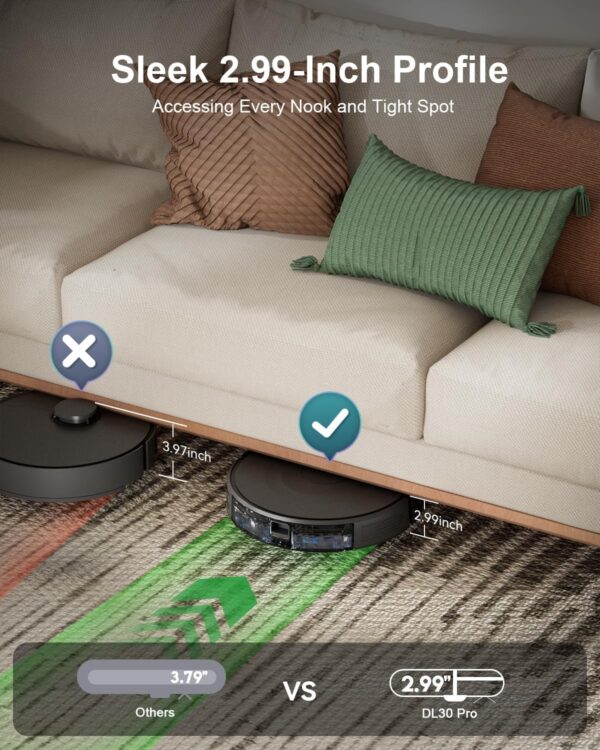 Kewbily Robot Vacuum and Mop Combo, LiDAR Navigation with Ultra Slim Design - Image 7
