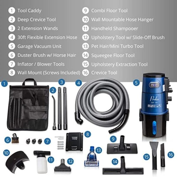 Blue Prolux Wet/Dry Garage Vacuum, Shampooer, Blower and Detailer - Image 2